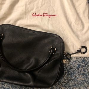 Ferragamo black leather handbag
